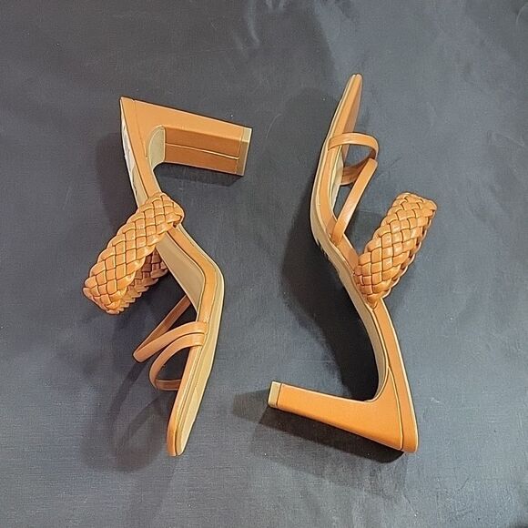 NEW WOMEN'S BRAIDED HEELED MULES SQUARE TOE BLOCK HEEL SANDALS CARMEN BY SODA - Picture 7 of 16